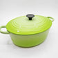 ルクルーゼ LE CREUSET ココットオーバル 25cm フルーツグリーン 廃番カラー 両手鍋 鋳物 フランス 定価￥37,400- 現状特価品 ●