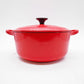 ルクルーゼ LE CREUSET ココットロンド 20cm チリレッド 廃番カラー 両手鍋 鋳物 フランス 参考定価￥33,000- ●