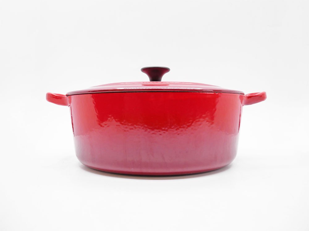 ルクルーゼ LE CREUSET ココットオーバル 25cm チェリーレッド 両手鍋 鋳物 フランス 定価￥37,400- ●