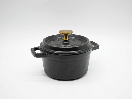 ストウブ STAUB ピコ ココット ラウンド 14cm ブラック 鋳鉄 両手鍋 ガス・IH・オーブン対応 フランス B ●