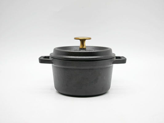 ストウブ STAUB ピコ ココット ラウンド 14cm ブラック 鋳鉄 両手鍋 ガス・IH・オーブン対応 フランス B ●