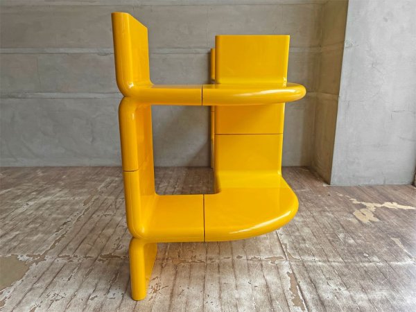 ディレクショナル ファニチャー Directional Furniture ウンボ UMBO シェルフユニット イエロー 10パーツ オープンシェルフ 飾り棚 スペースエイジ USビンテージ 希少 ♪