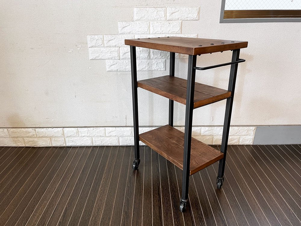 アクメファニチャー ACME Furniture グランビュー GRANDVIEW ワゴン 3段 ハックベリー×アイアン キャスター付 インダストリアル 定価￥44,000- 廃番 ◎