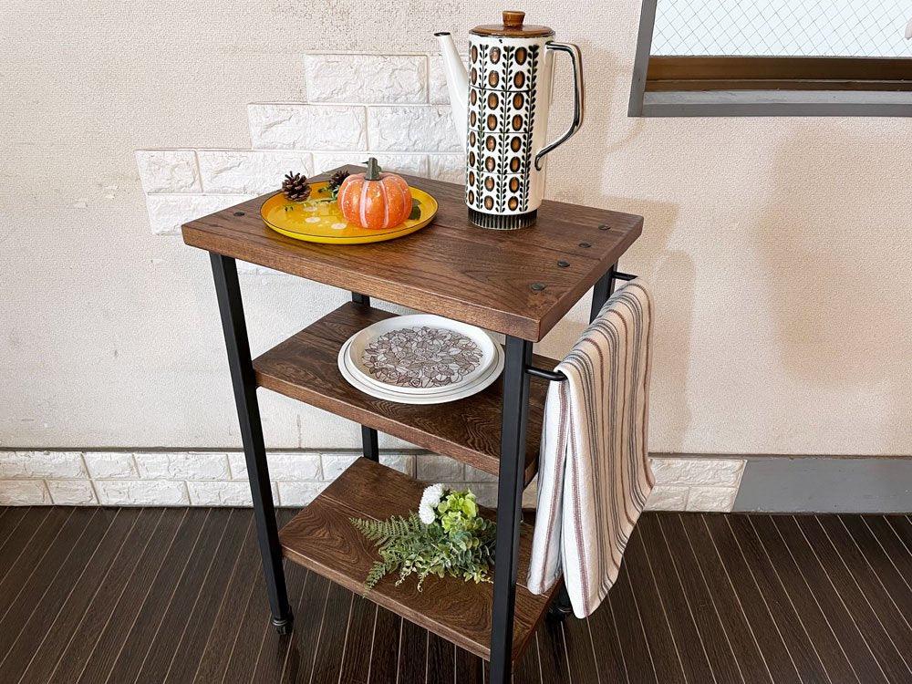 アクメファニチャー ACME Furniture グランビュー GRANDVIEW ワゴン 3段 ハックベリー×アイアン キャスター付 インダストリアル 定価￥44,000- 廃番 ◎