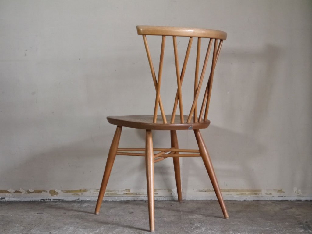 アーコール Ercol クロスバックチェア エックスバック ラティスドチェア エルム材 UKビンテージ Vintage 英国家具 ■