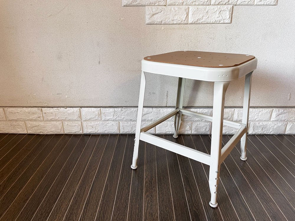 リオン LYON ファクトリースツール FACTORY STOOL Sサイズ プッティーホワイト Putty white プレスウッドシート インダストリアル P.F.S取扱 廃番 B ◎