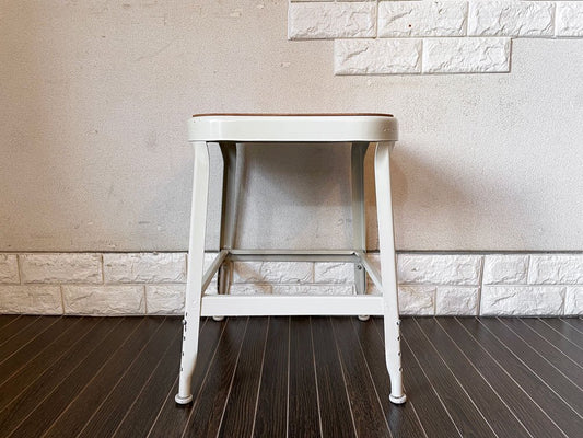 リオン LYON ファクトリースツール FACTORY STOOL Sサイズ プッティーホワイト Putty white プレスウッドシート インダストリアル P.F.S取扱 廃番 B ◎