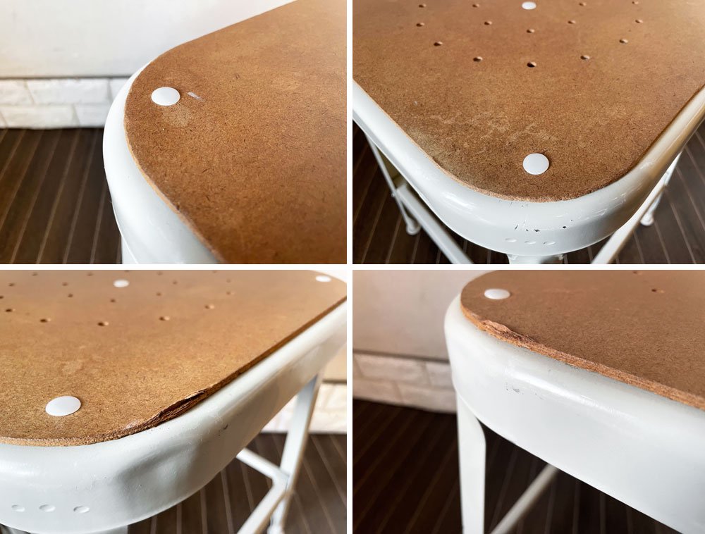 リオン LYON ファクトリースツール FACTORY STOOL Sサイズ プッティーホワイト Putty white プレスウッドシート インダストリアル P.F.S取扱 廃番 B ◎