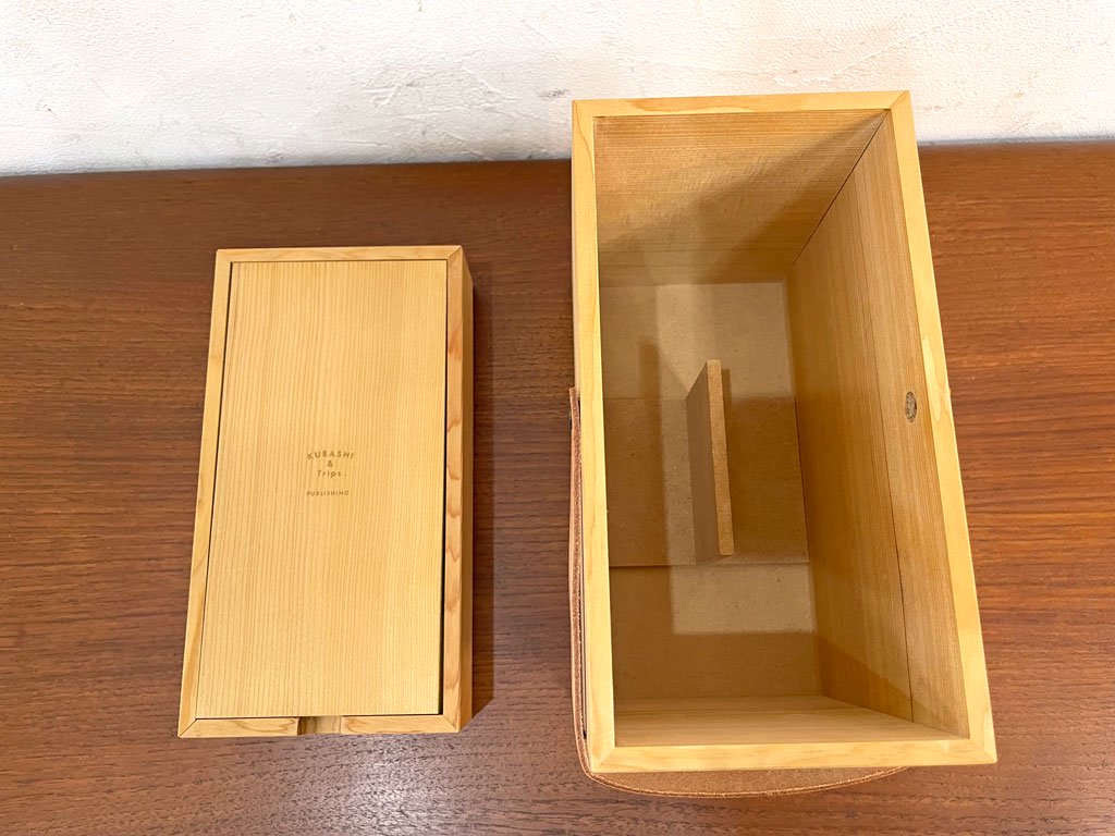 北欧暮らしの道具店 KURASHI&Trips PUBLISHING メイクボックス ベイツガ 天然木×牛革 ★