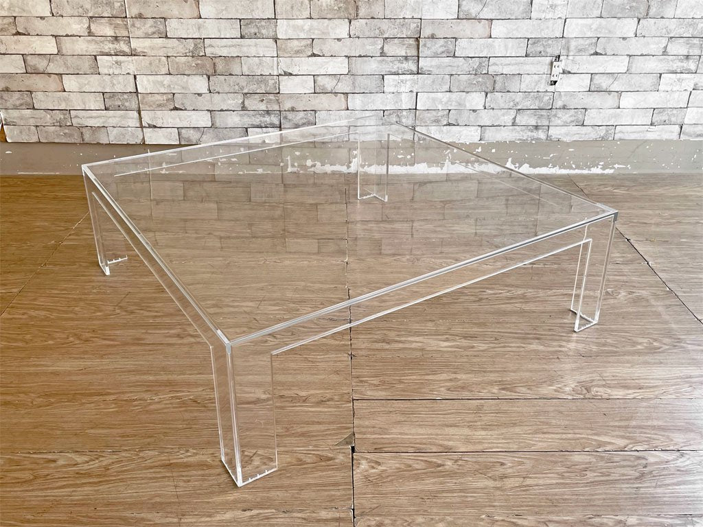 カルテル Kartell インビジブル INVISIBLE スクエア ローテーブル クリスタル Cristal クリア W100cm イタリア モダン 吉岡徳仁 定価￥152,100- ●