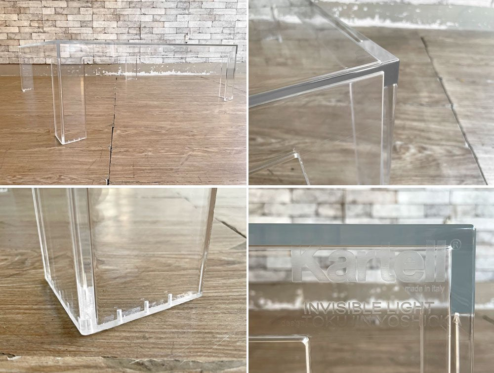 カルテル Kartell インビジブル INVISIBLE スクエア ローテーブル クリスタル Cristal クリア W100cm イタリア モダン 吉岡徳仁 定価￥152,100- ●