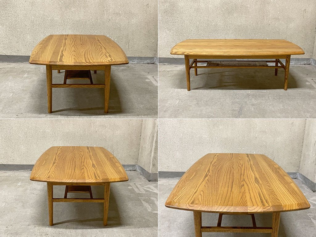 モモナチュラル Momo Natural ワイド ミドル テーブル WIDE FD MIDDLE TABLE コーヒーテーブル オーク無垢材 エレベーターテーブル リフトアップ 〓