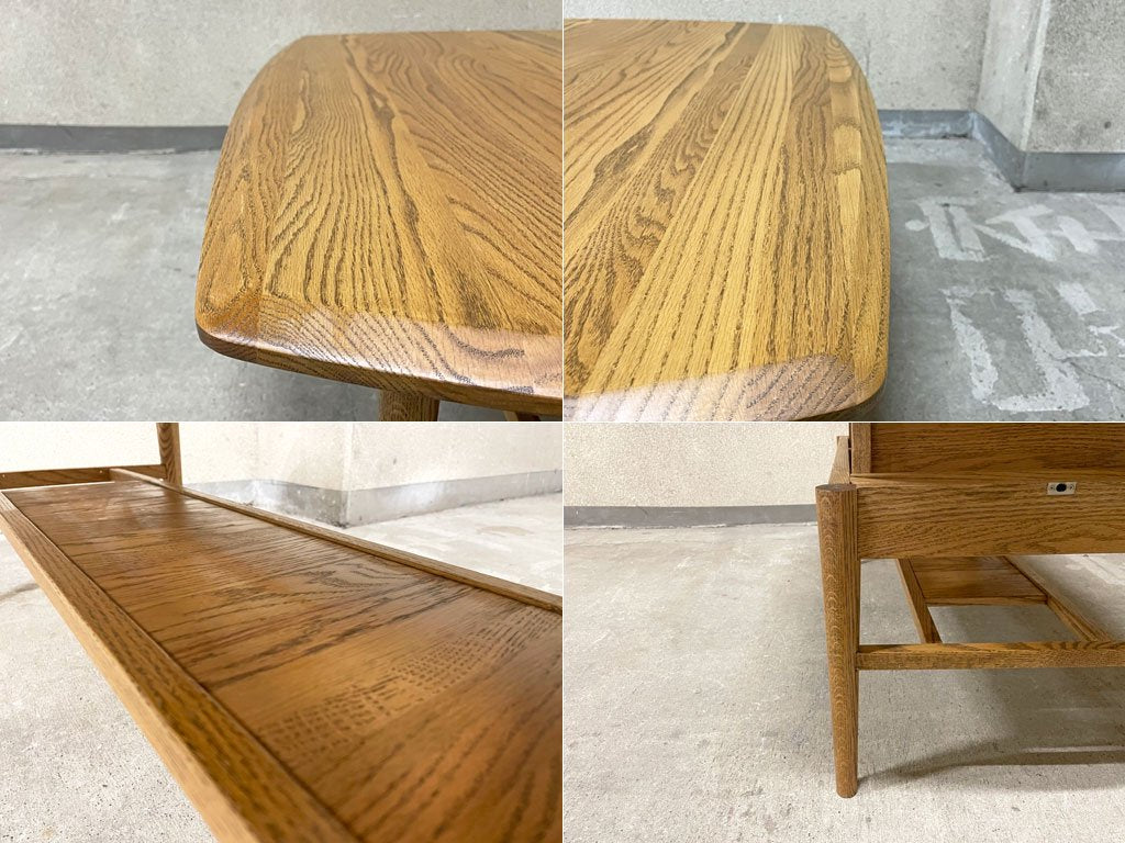 モモナチュラル Momo Natural ワイド ミドル テーブル WIDE FD MIDDLE TABLE コーヒーテーブル オーク無垢材 エレベーターテーブル リフトアップ 〓