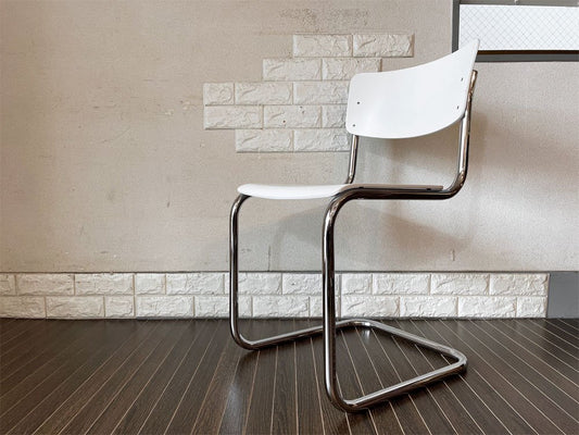 トーネット THONET バウハウス BAUHAUS S43 サイドチェア カンティレバー ホワイトラッカー マルト・スタム Mart Stam 参考定価￥74,690- A ◎