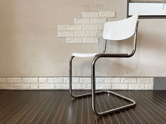 トーネット THONET バウハウス BAUHAUS S43 サイドチェア カンティレバー ホワイトラッカー マルト・スタム Mart Stam 参考定価￥74,690- B ◎