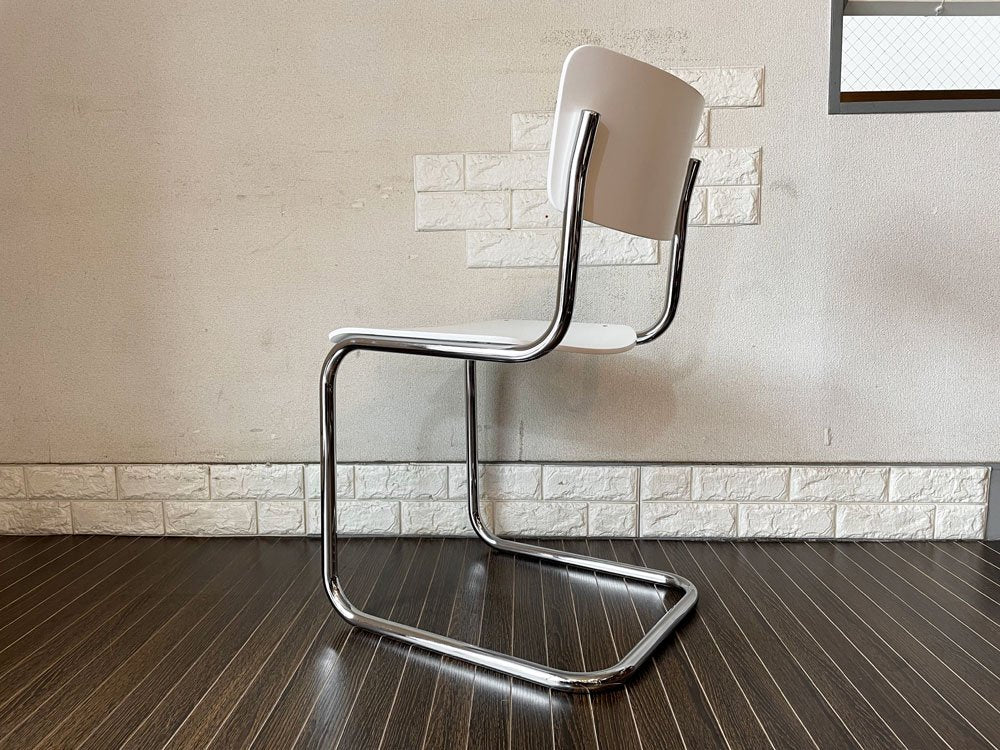 トーネット THONET バウハウス BAUHAUS S43 サイドチェア カンティレバー ホワイトラッカー マルト・スタム Mart Stam 参考定価￥74,690- B ◎