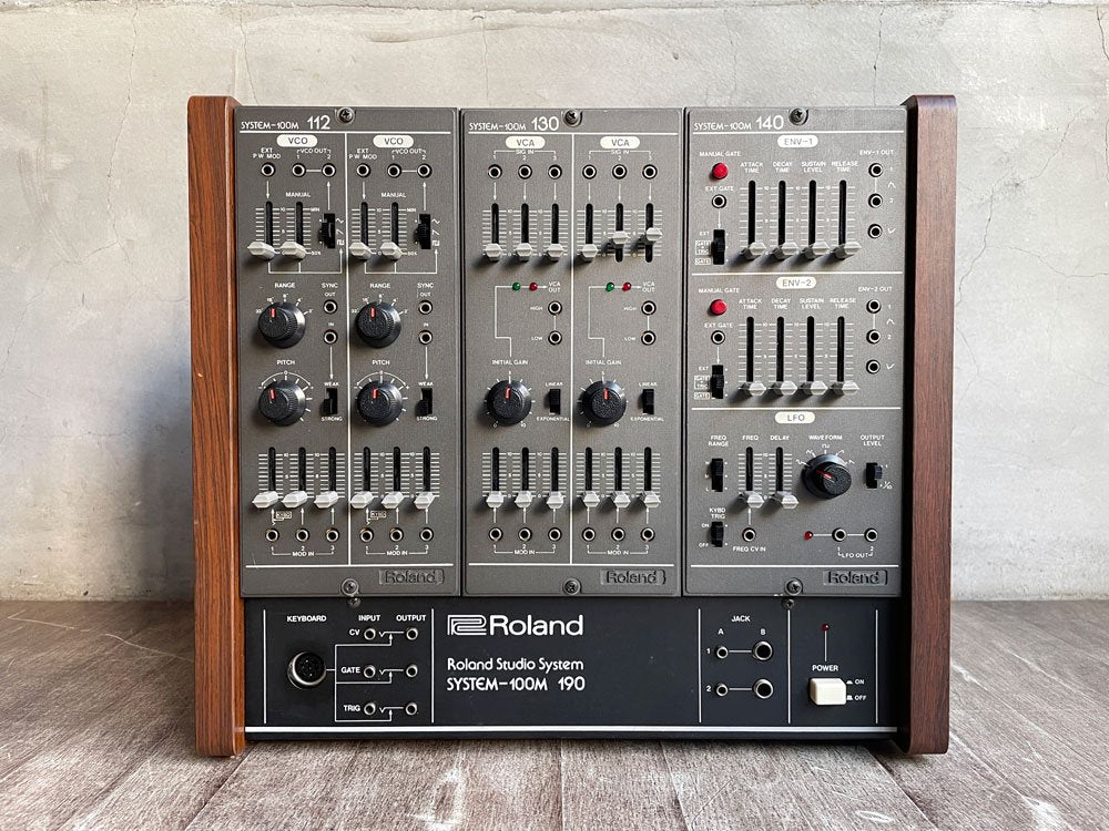 ローランド Roland アナログシンセサイザー SYSTEM-100M モジュールシステム＆キーボードセット ビンテージ メンテナンス済み 希少 ♪