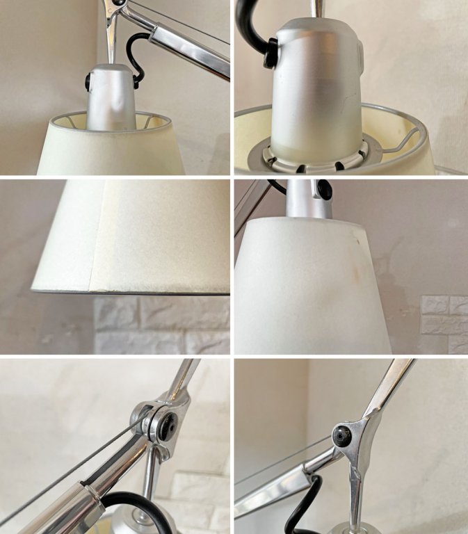 アルテミデ Artemide トロメオ Tolomeo バスキュランテ BASCULANTE TAVOLO テーブルライト クランプ式 パーチメントペーパーシェード ミケーレ・デ・ルッキ ◎