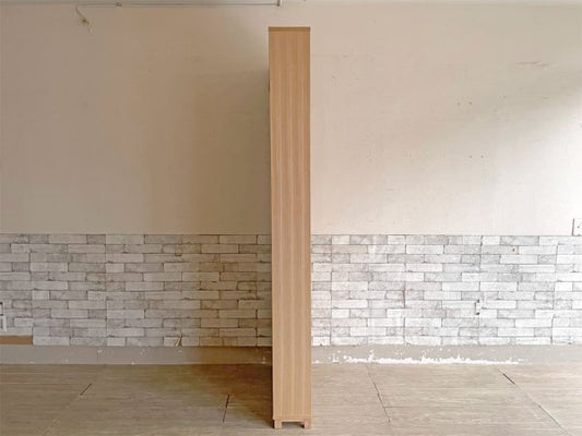 無印良品 MUJI タモ材 組み合わせて使える木製収納 ハイタイプ H209cm D21cm 本棚 ブックシェルフ 脚カット ●
