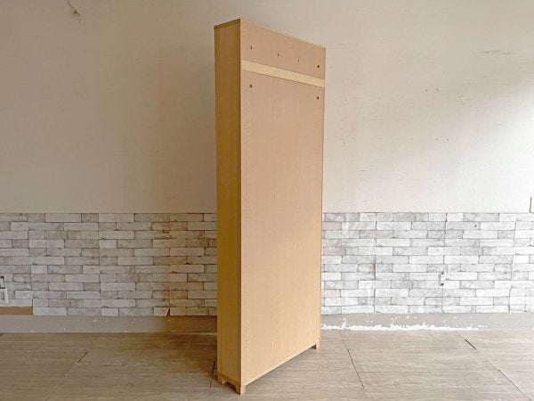 無印良品 MUJI タモ材 組み合わせて使える木製収納 ハイタイプ H209cm D21cm 本棚 ブックシェルフ 脚カット ●