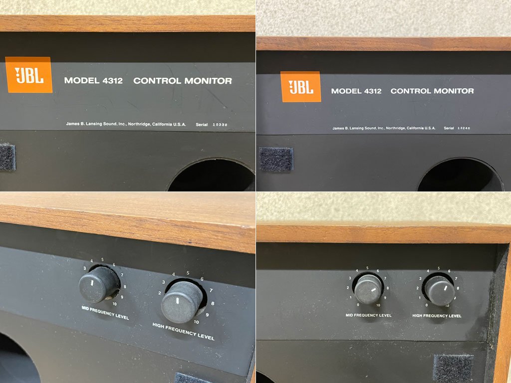 ジェービーエル JBL 4312 コントロールモニター スピーカー 3Way ペア ウォールナット 木製筐体 名作スピーカー 動作良好 〓