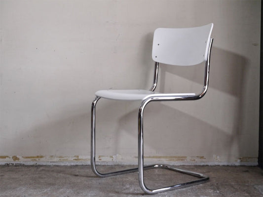 トーネット THONET バウハウス BAUHAUS S43 サイドチェア カンティレバー ホワイトラッカー マルト・スタム Mart Stam A ■