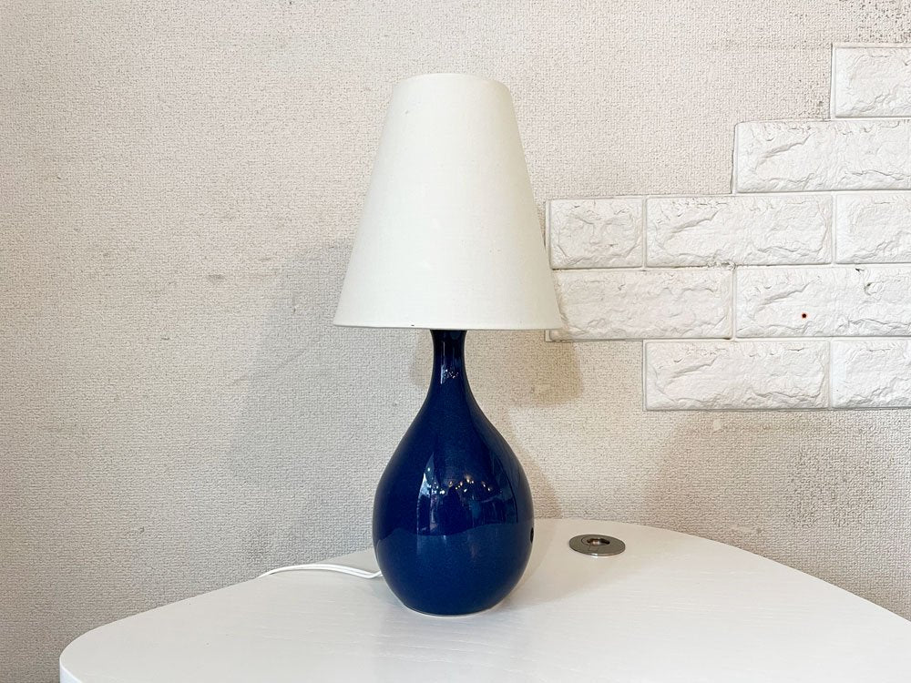 イデー IDEE アイユ ベース ランプ AIL VASE LAMP テーブルランプ 照明 ブルー 布シェード 定価￥25,300- ◎