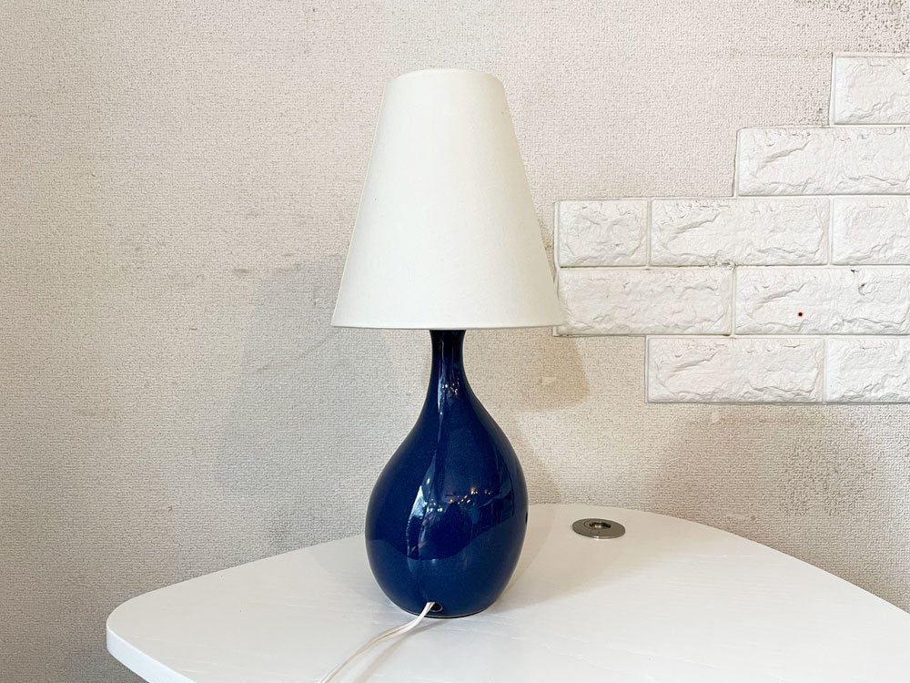 イデー IDEE アイユ ベース ランプ AIL VASE LAMP テーブルランプ 照明 ブルー 布シェード 定価￥25,300- ◎