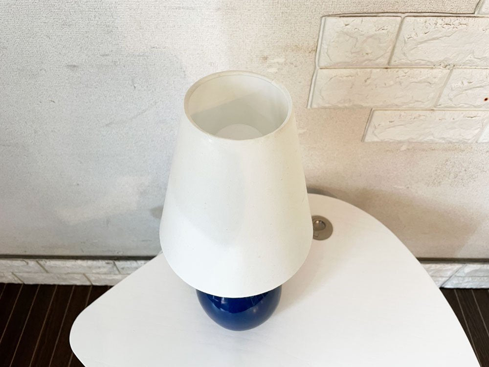 イデー IDEE アイユ ベース ランプ AIL VASE LAMP テーブルランプ 照明 ブルー 布シェード 定価￥25,300- ◎