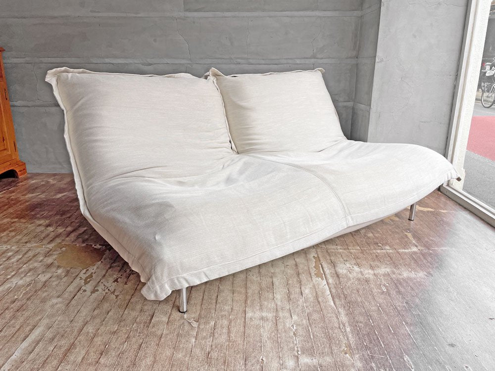 リーンロゼ ligne roset カラン CALIN 2Pソファ カバーリング ファブリックシート ベージュカラー ギャッジ付 リクライニング スチールレッグ パスカル・ムールグ♪