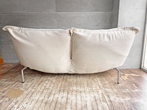 リーンロゼ ligne roset カラン CALIN 2Pソファ カバーリング ファブリックシート ベージュカラー ギャッジ付 リクライニング スチールレッグ パスカル・ムールグ♪