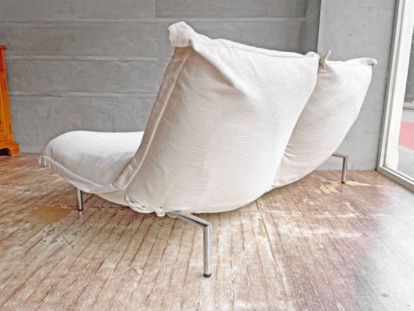 リーンロゼ ligne roset カラン CALIN 2Pソファ カバーリング ファブリックシート ベージュカラー ギャッジ付 リクライニング スチールレッグ パスカル・ムールグ♪