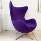 フリッツハンセン Fritz Hansen エッグチェア Egg chair アルネ・ヤコブセン Arne Jacobsen パープルファブリック アルミニウムベース デンマーク ★