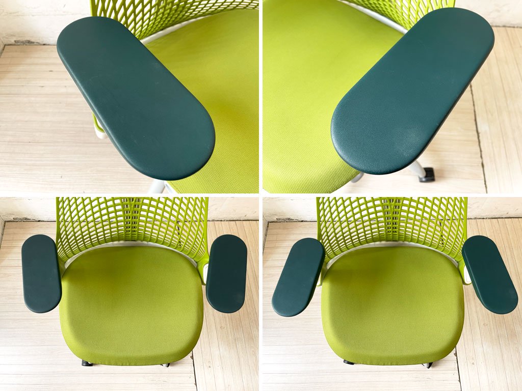 ハーマンミラー Herman Miller セイルチェア SAYL CHAIR ミドルバック オフィスチェア デスクチェア ホワイトフレーム グリーン   ★