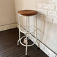 オールドメゾン old maison アイアンスツール Iron Stool 70cm チーク座面 ホワイトカラーフレーム ビンテージスタイル 定価￥17,160- ◎