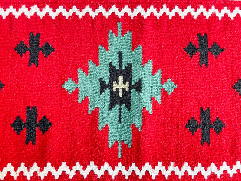 USビンテージ Vintage ナバホ ラグ Navajo Rug 30×82cm ウール アイダズラー ネイティブアメリカン ●