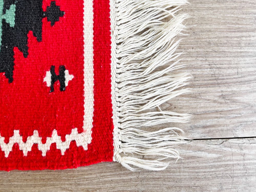 USビンテージ Vintage ナバホ ラグ Navajo Rug 30×82cm ウール アイダズラー ネイティブアメリカン ●