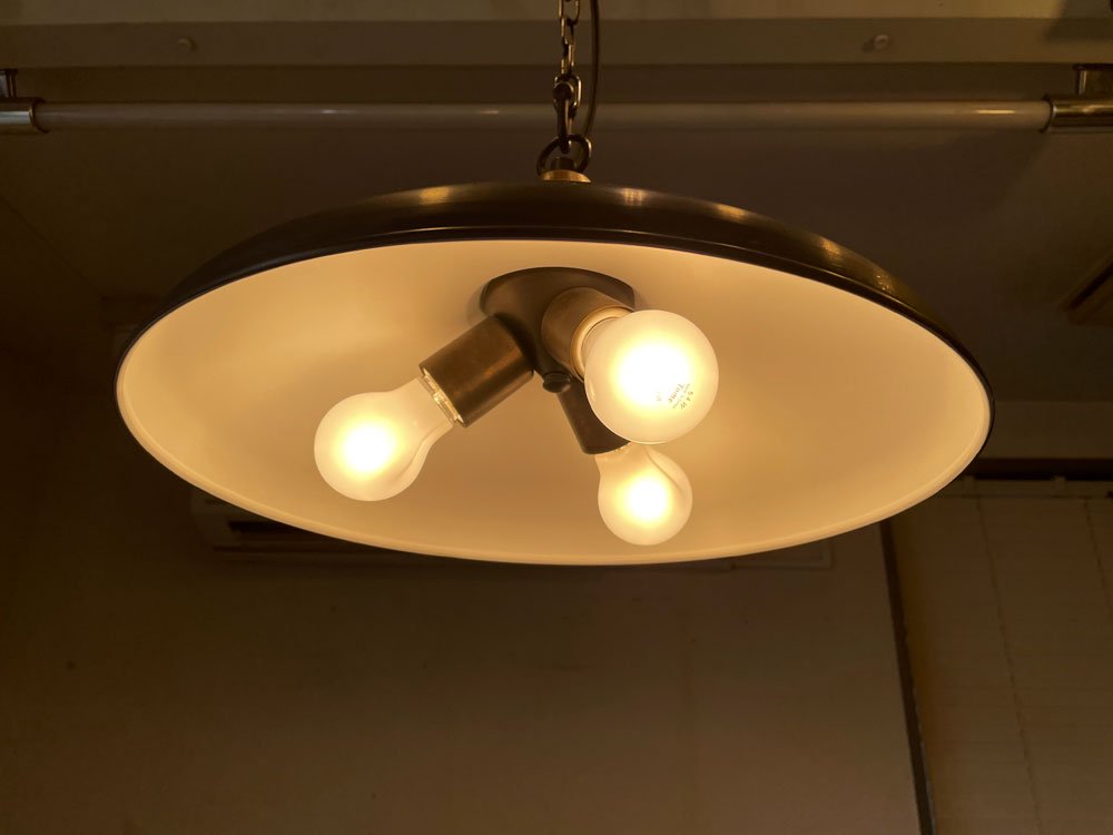 トラックファニチャー TRUCK FURNITURE ペンダントランプ PENDANT P-HS2 アルミシェード 3灯式 Φ40cm 箱付 インダストリアル 定価￥55,000- ◎