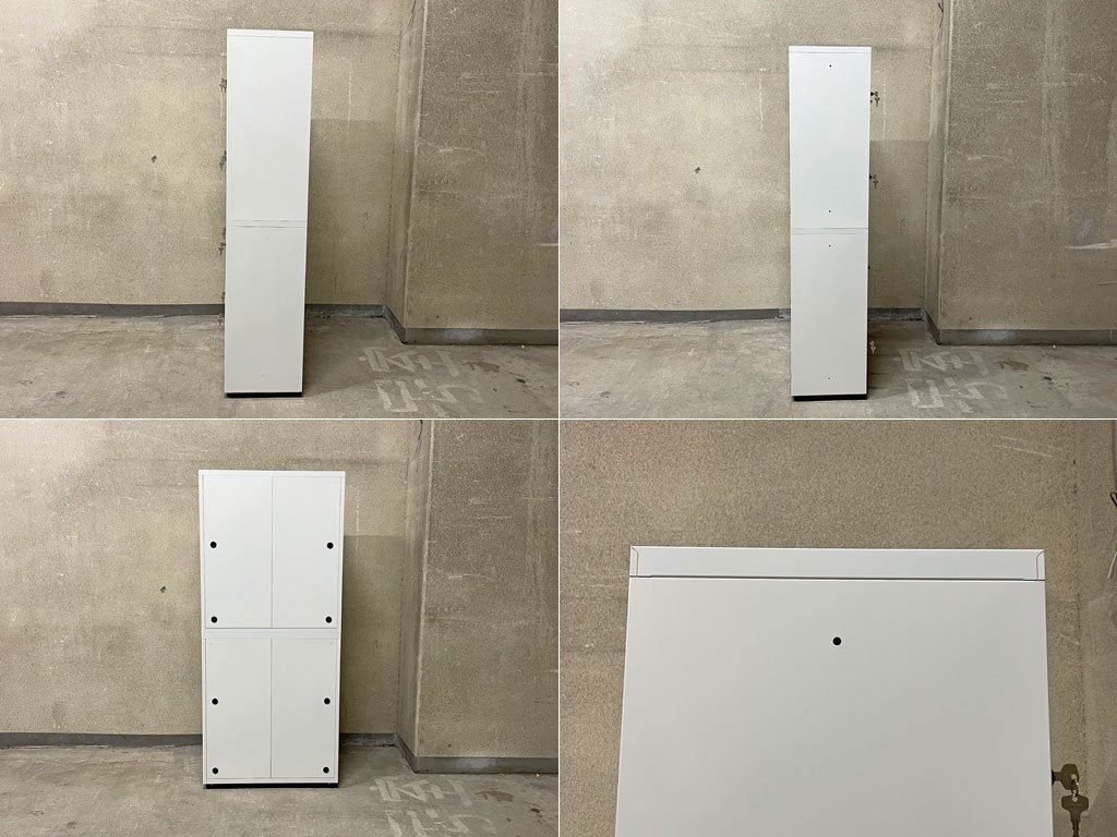 エムテックス スチールパーソナルロッカー Steel Personal Locker 2個セット 8人用 シリンダー錠式+ダイヤルロック付 ホワイト 日本製 B 〓