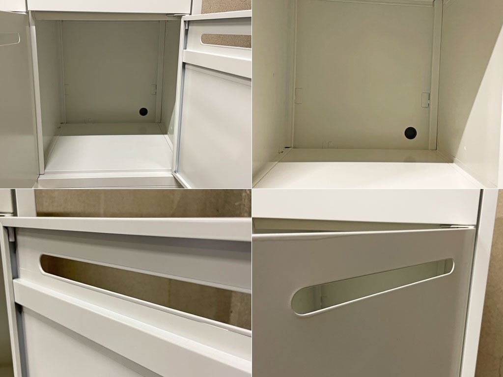 エムテックス スチールパーソナルロッカー Steel Personal Locker 2個セット 8人用 シリンダー錠式+ダイヤルロック付 ホワイト 日本製 B 〓