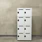 エムテックス スチールパーソナルロッカー Steel Personal Locker 2個セット 8人用 シリンダー錠式+ダイヤルロック付 ホワイト 日本製 A 〓