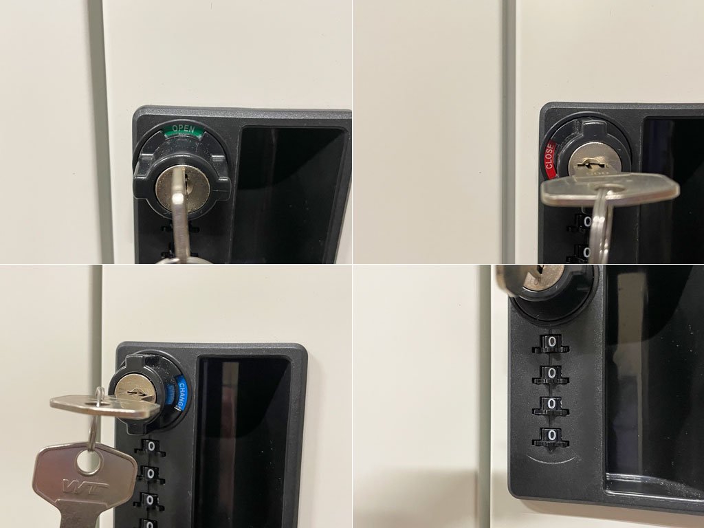 エムテックス スチールパーソナルロッカー Steel Personal Locker 2個セット 8人用 シリンダー錠式+ダイヤルロック付 ホワイト 日本製 A 〓