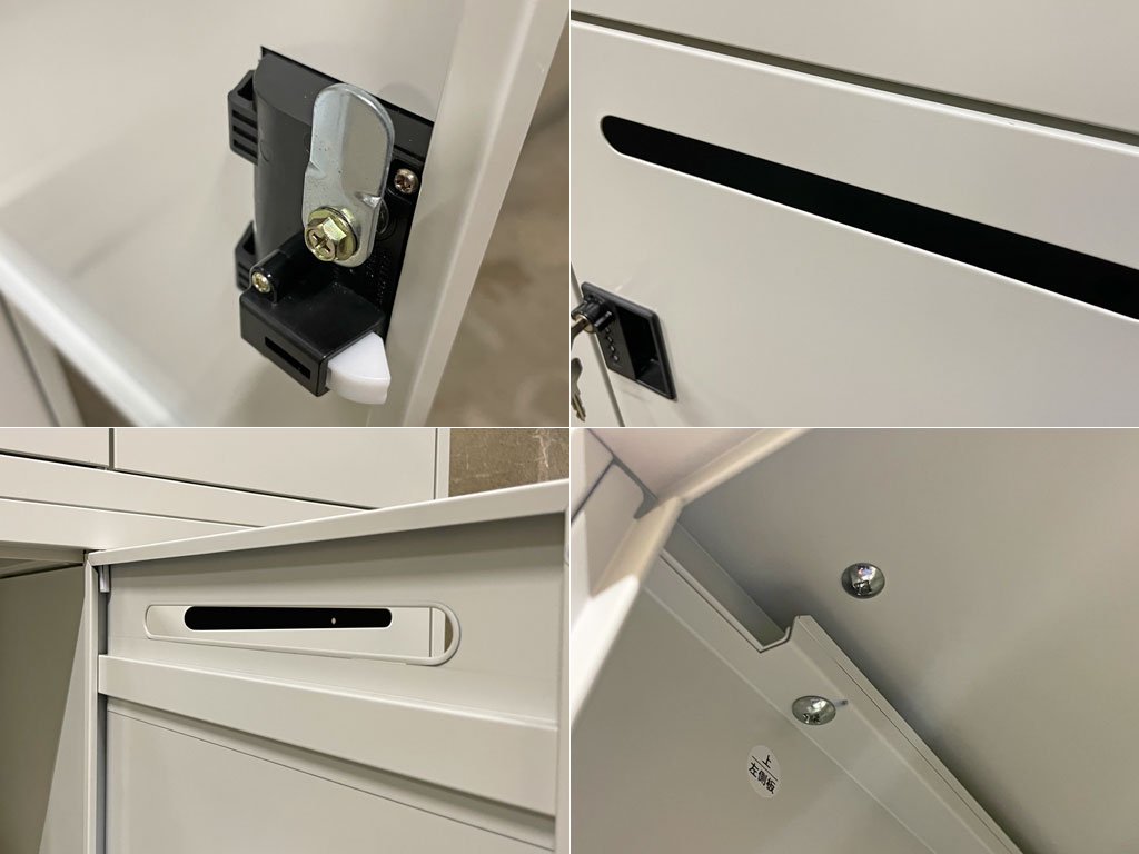 エムテックス スチールパーソナルロッカー Steel Personal Locker 2個セット 8人用 シリンダー錠式+ダイヤルロック付 ホワイト 日本製 A 〓