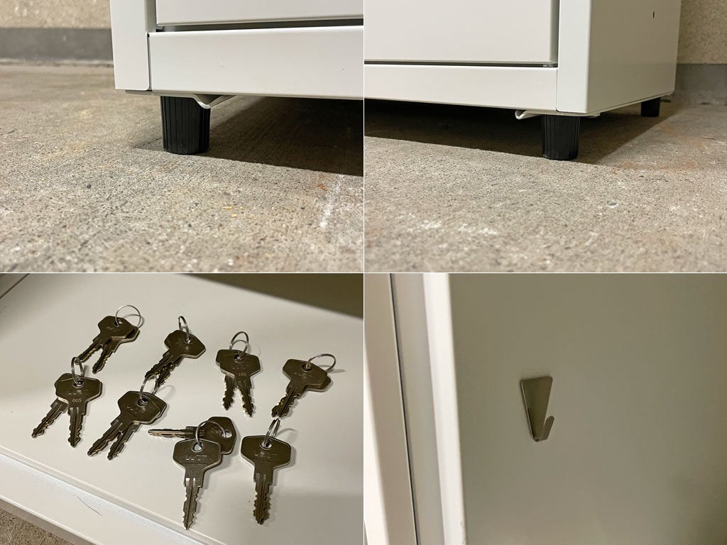 エムテックス スチールパーソナルロッカー Steel Personal Locker 2個セット 8人用 シリンダー錠式+ダイヤルロック付 ホワイト 日本製 A 〓