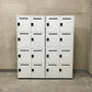 エムテックス スチールパーソナルロッカー Steel Personal Locker 2個セット 8人用 シリンダー錠式+ダイヤルロック付 ホワイト 日本製 A 〓