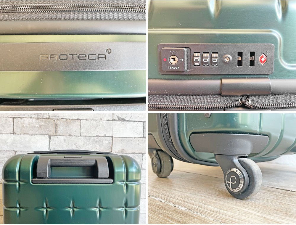 プロテカ PROTECA スーツケース 360T オープン ジッパータイプ 33リットル キャスターストッパー付き 機内持ち込み可能 TSロック グリーン ●