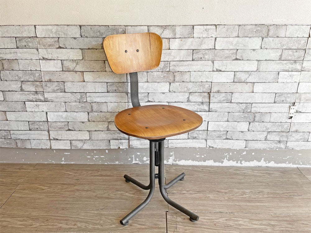 関家具 ケイパー2 ドラフティングチェア Drafting chair 製図チェア 回転式昇降機能 インダストリアル ビンテージスタイル ●