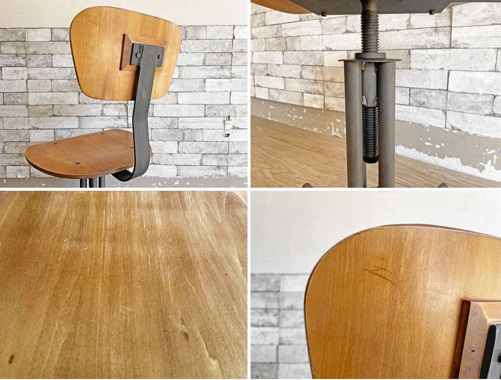 関家具 ケイパー2 ドラフティングチェア Drafting chair 製図チェア 回転式昇降機能 インダストリアル ビンテージスタイル ●