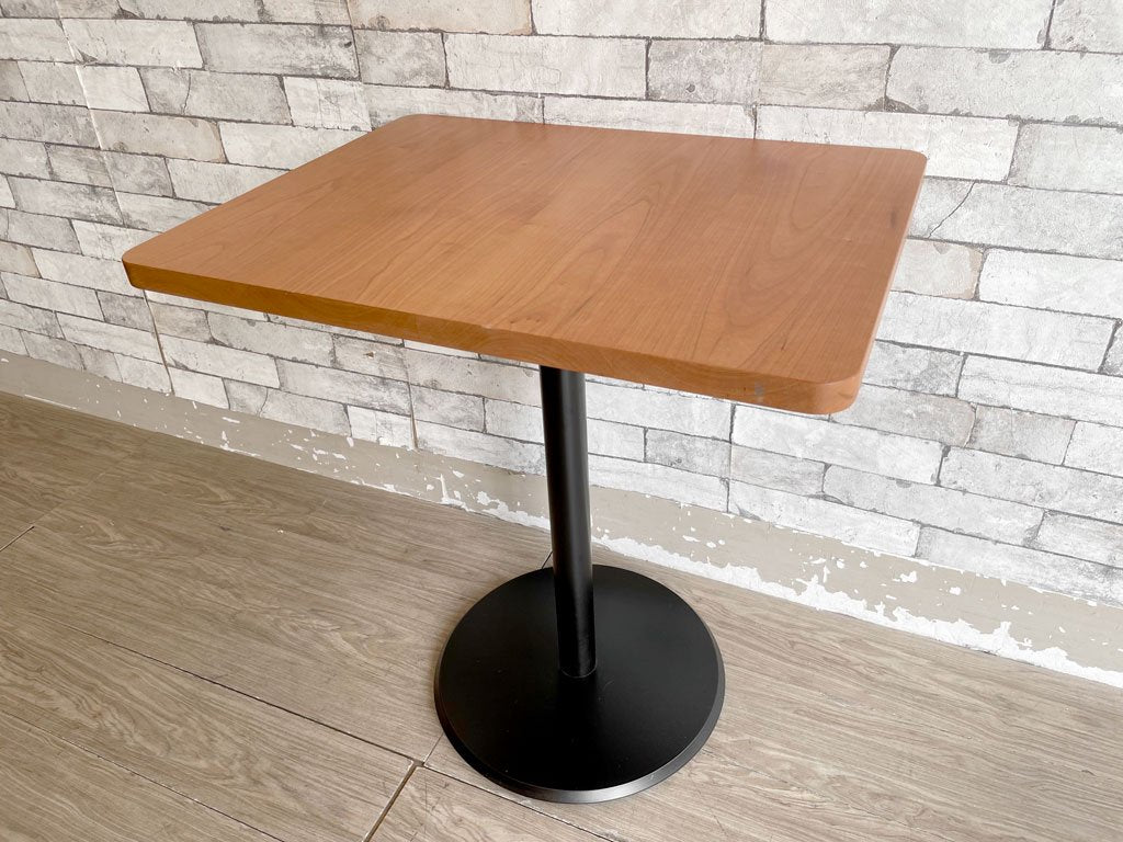ヤクモ家具製作所 カフェテーブル サイドテーブル レクタングル チェリー無垢材 65 × 50 コーナーR加工 1本脚 A ●