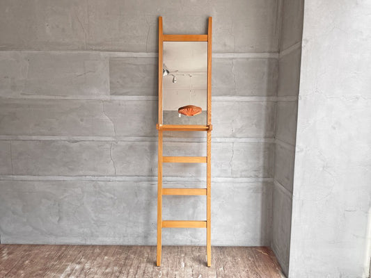 イデー IDEE ラダーミラー LADDER MIRROR タモ無垢材 ラック付き 姿見 定価\31,900-♪